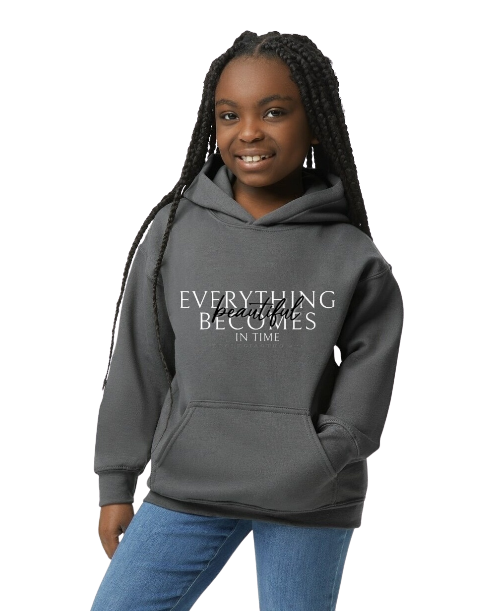 "beautiful in time" 002 - youth hoodie [ecclesiastes 3:11]