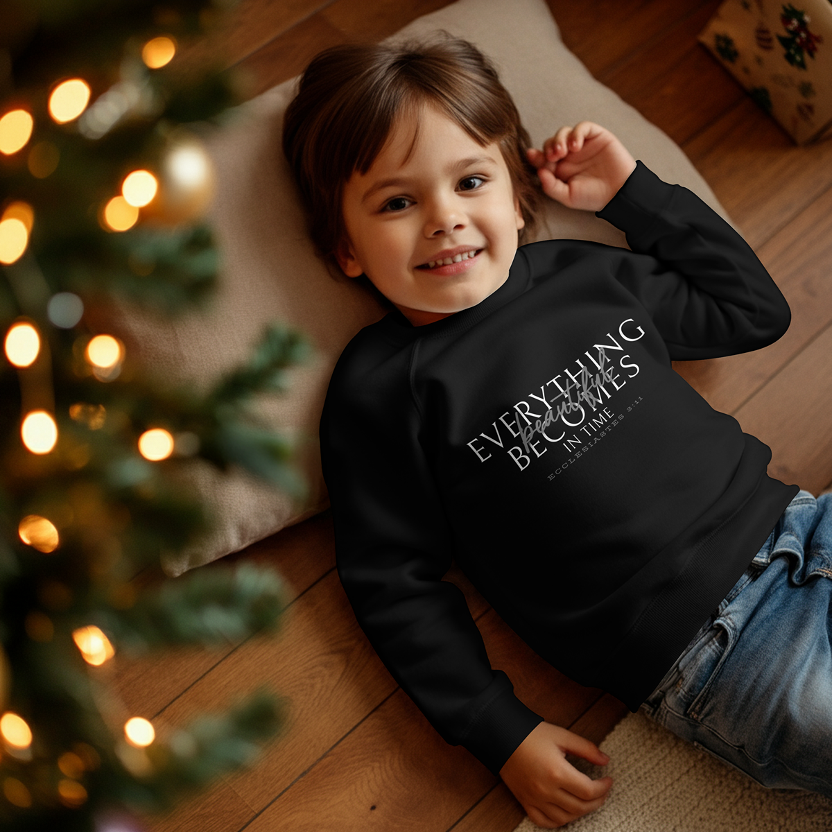 "beautiful in time" 002 - youth sweatshirt [ecclesiastes 3:11]