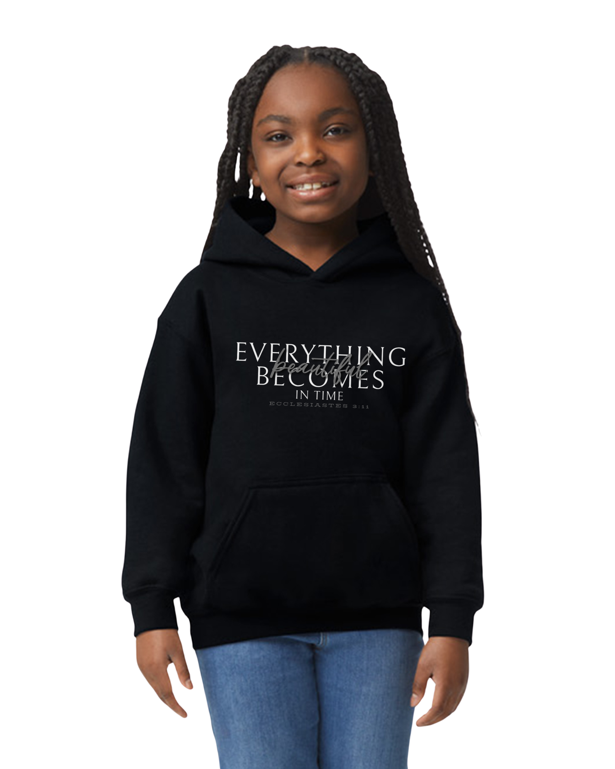 "beautiful in time" 002 - youth hoodie [ecclesiastes 3:11]